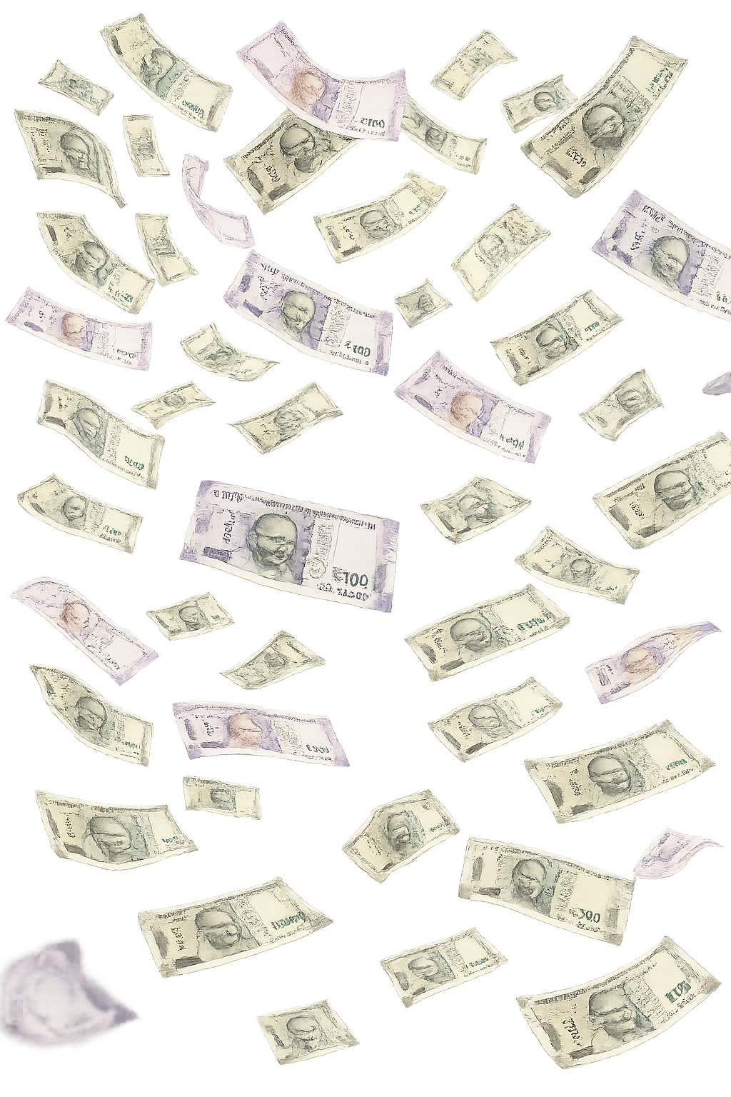 currency rain in mid flight